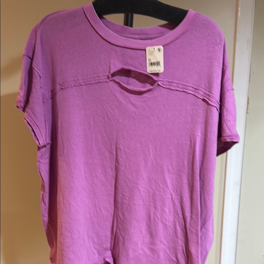 We the free pink distressed t-shirt
